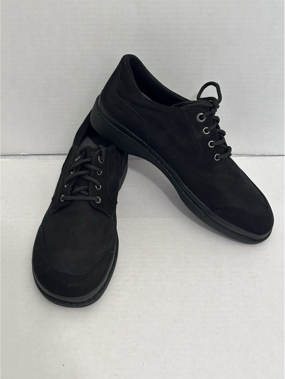 Easy Spirit Womens Black Suede Lace Up Comfort Walking Shoes Size 8